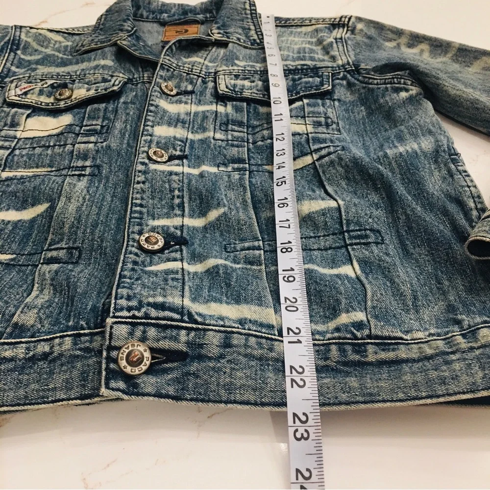 Vintage 2000 Paco Jeans Med Wash Mixed Distressed Denim Jacket Mens Size Small. - Picture 5 of 11